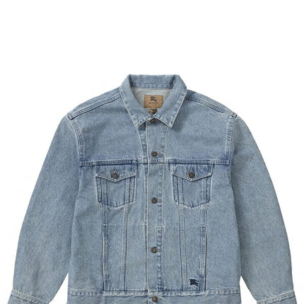 Supreme Burberry Denim Trucker Jacket Washed Blue