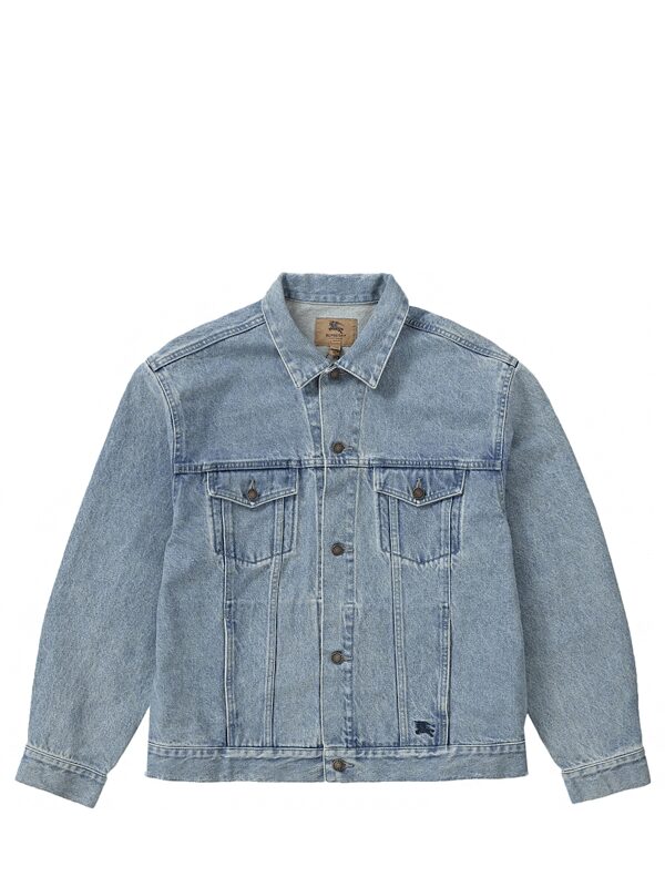 Supreme Burberry Denim Trucker Jacket Washed Blue