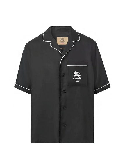 Supreme Burberry Icon Silk Pajama Shirt Black