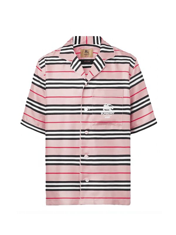 Supreme Burberry Icon Silk Pajama Shirt Dusty Pink