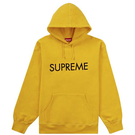 Supreme Capital Hooded Sweat Shirt Bright Gold