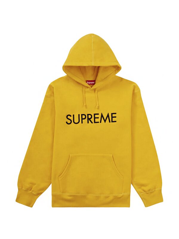 Supreme Capital Hooded Sweat Shirt Bright Gold