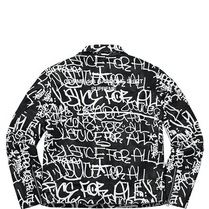 Supreme Comme des Garcons SHIRT Schott Painted Perfecto Leather Jacket Black