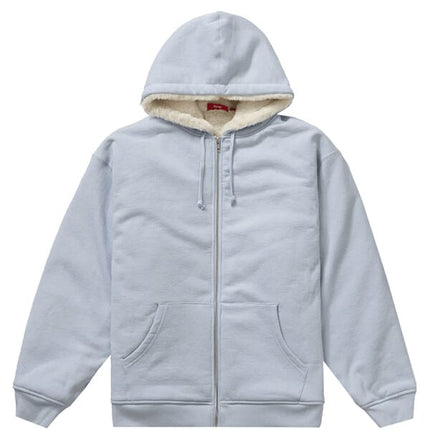 Supreme Faux Fur Lined Zip Up Hooded Sweatshirt Light Blue