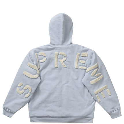 Supreme Faux Fur Lined Zip Up Hooded Sweatshirt Light Blue