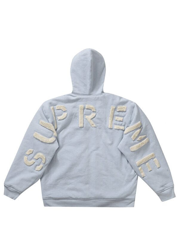 Supreme Faux Fur Lined Zip Up Hooded Sweatshirt Light Blue
