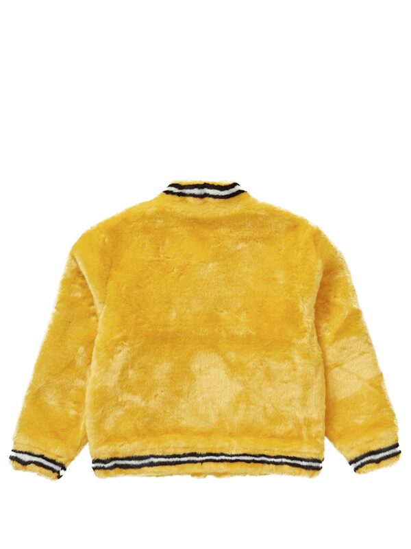 Supreme Faux Fur Varsity Jacket Yellow