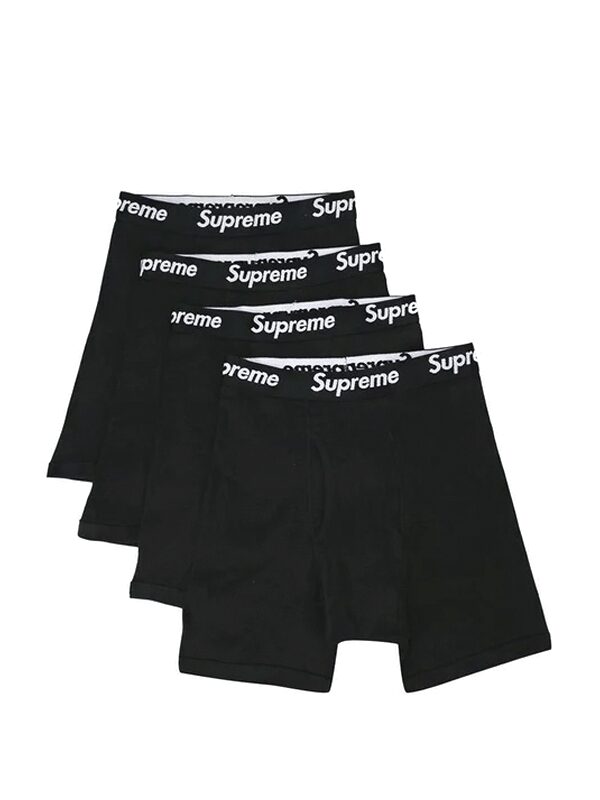 Supreme Hanes Boxer Briefs (4 Pack) Black