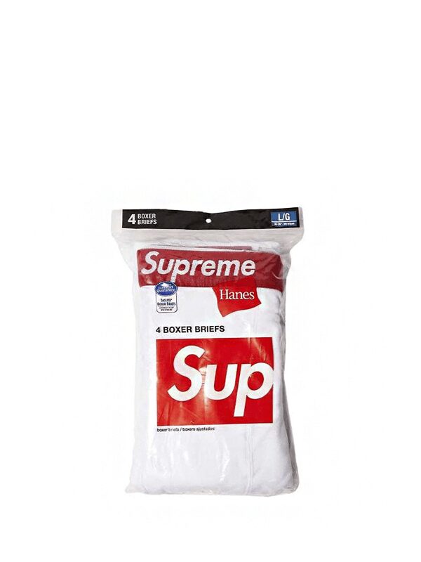 Supreme Hanes Boxer Briefs White