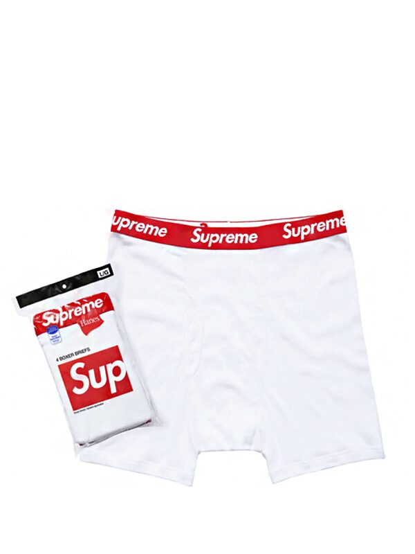 Supreme Hanes Boxer Briefs White