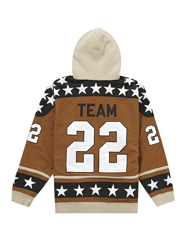 Supreme Hockey Hooded Sweatshirt Brown