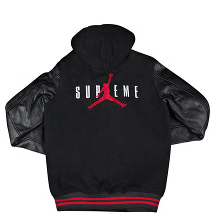 Supreme Jordan Hooded Varsity Jacket Black