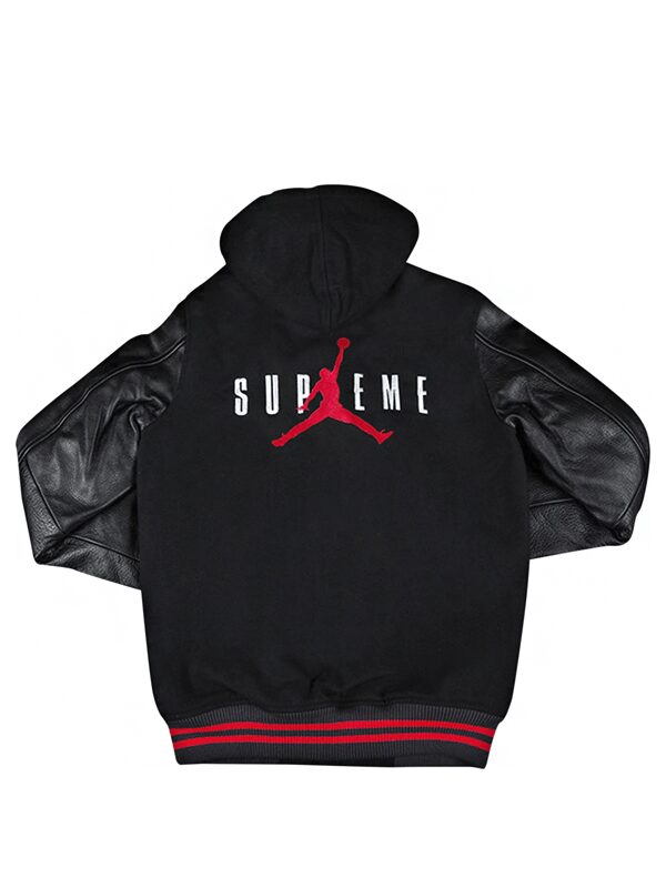 Supreme Jordan Hooded Varsity Jacket Black