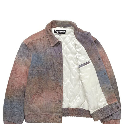 Supreme Pebbled Leather Varsity Jacket Multicolor