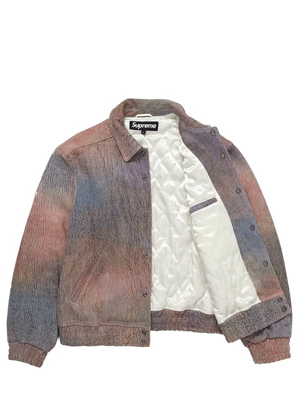 Supreme Pebbled Leather Varsity Jacket Multicolor