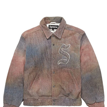 Supreme Pebbled Leather Varsity Jacket Multicolor