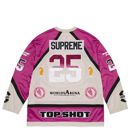 Supreme Rhinestone Hockey Jersey Light Grey