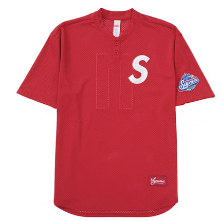 Supreme S Logo Baseball Henley (SS25) Red