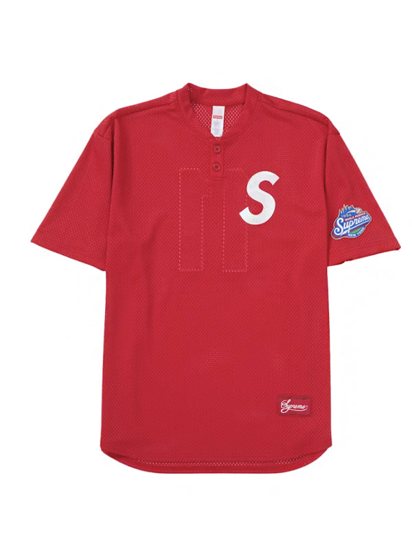 Supreme S Logo Baseball Henley (SS25) Red