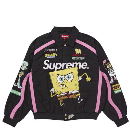 Supreme SpongeBob SquarePants Jeff Hamilton Racing Jacket Black