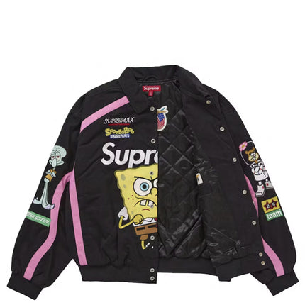 Supreme SpongeBob SquarePants Jeff Hamilton Racing Jacket Black