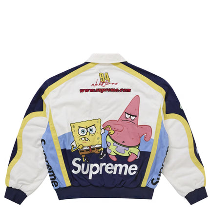 Supreme SpongeBob SquarePants Jeff Hamilton Racing Jacket White