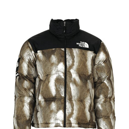 Supreme The North Face Fur Print Nuptse Brown