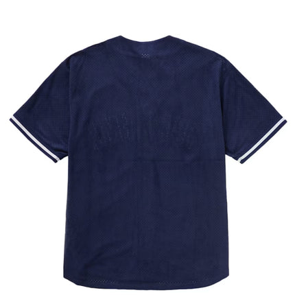 Supreme Ultrasuede Mesh Baseball Jersey Navy