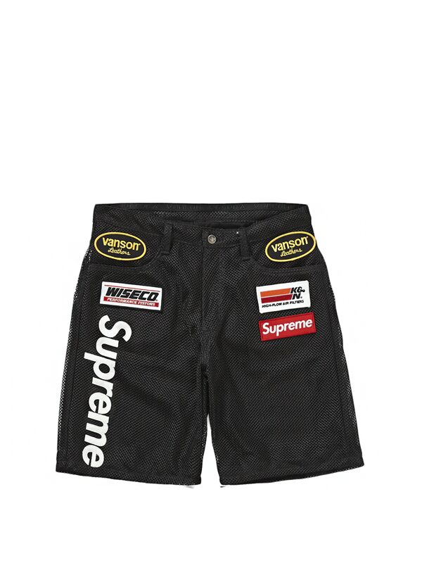 Supreme Vanson Leathers Cordura Mesh Short Black