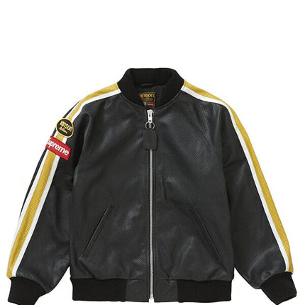 Supreme Vanson Leathers Perforated Bomber Jacket Black