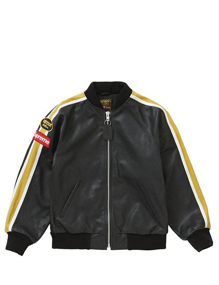 Supreme Vanson Leathers Perforated Bomber Jacket Black