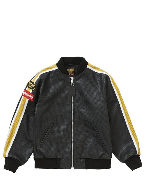 Supreme Vanson Leathers Perforated Bomber Jacket Black