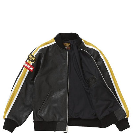 Supreme Vanson Leathers Perforated Bomber Jacket Black