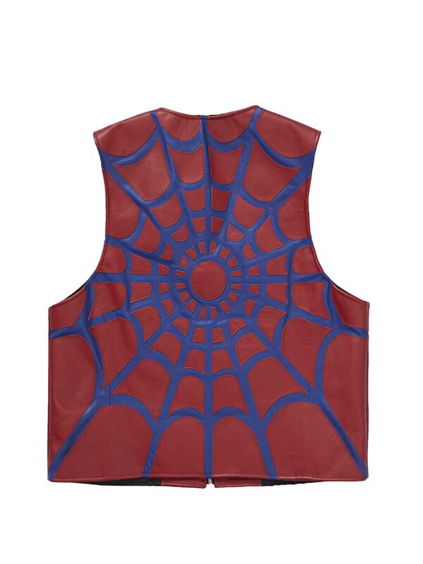 Supreme Vanson Leathers Spider Web Vest Red