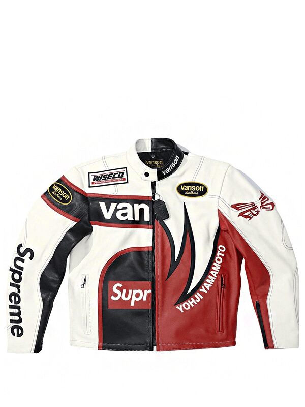 Supreme Yohji Yamamoto Vanson Leathers Split Jacket White