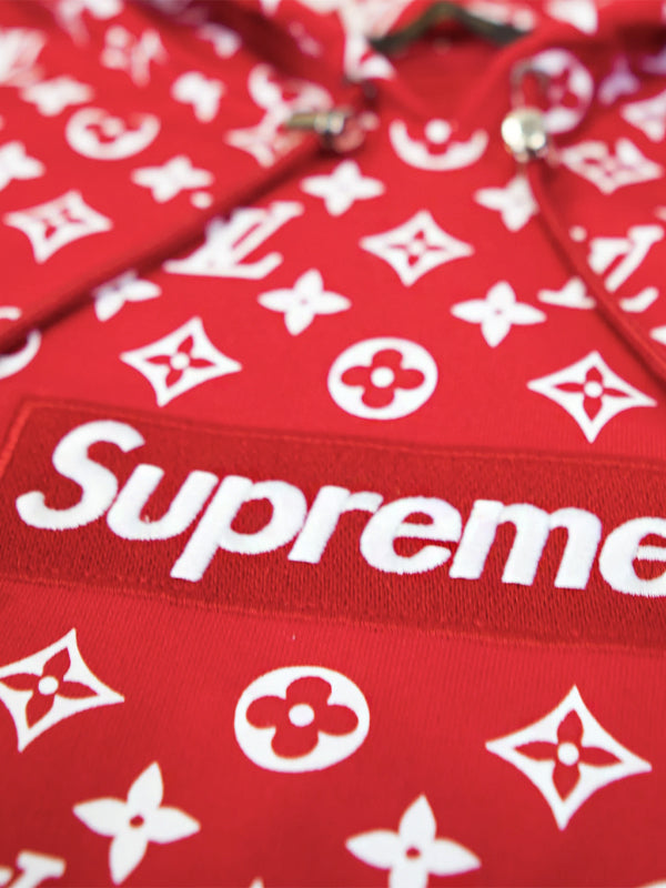 Supreme x Louis Vuitton Box Logo Hooded Sweatshirt Red