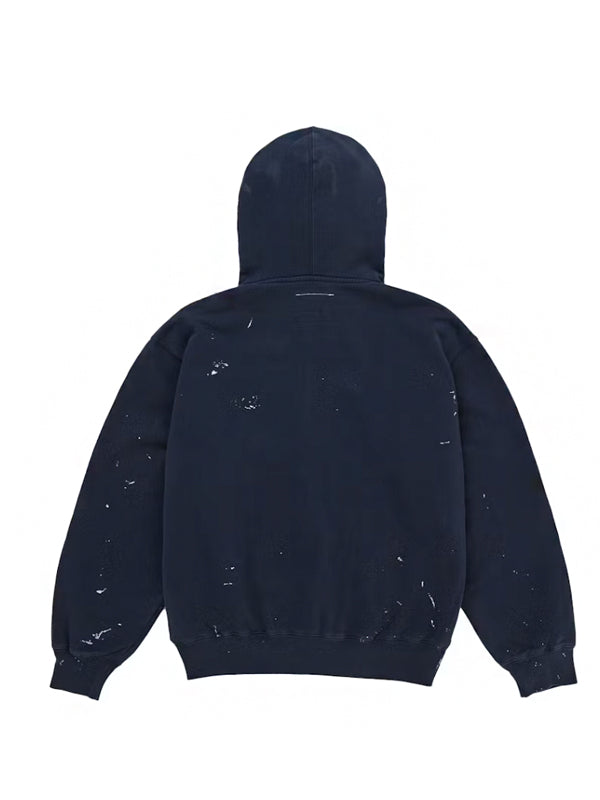 Supreme MM6 Maison Margiela Box Logo Zip Up Hooded Sweatshirt Navy