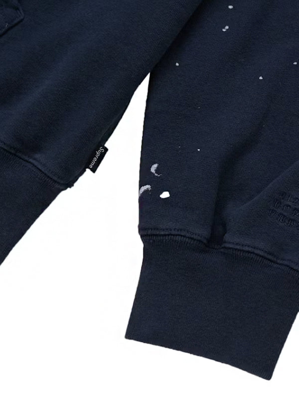 Supreme MM6 Maison Margiela Box Logo Zip Up Hooded Sweatshirt Navy