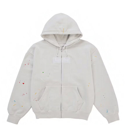 Supreme MM6 Maison Margiela Box Logo Zip Up Hooded Sweatshirt White