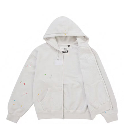 Supreme MM6 Maison Margiela Box Logo Zip Up Hooded Sweatshirt White