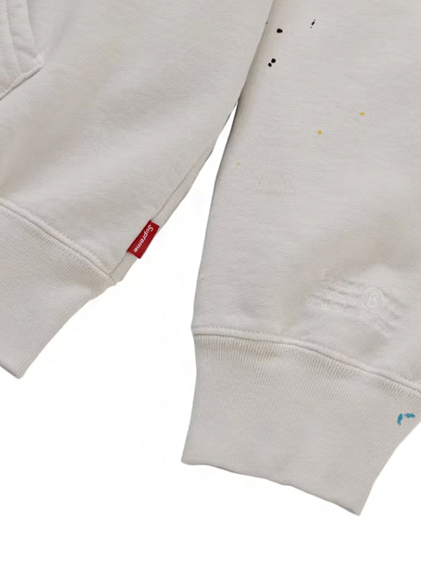 Supreme MM6 Maison Margiela Box Logo Zip Up Hooded Sweatshirt White