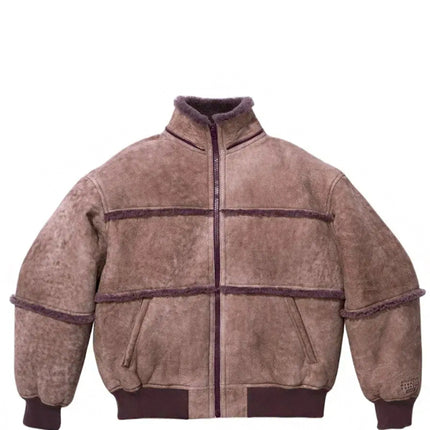 Supreme MM6 Maison Margiela Hooded Shearling Bomber Jacket Purple
