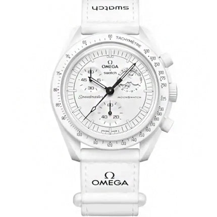 Swatch x Omega Relógio Bioceramic Moonswatch Mission To Moonphase Snoopy