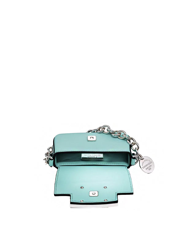 Tiffany x FENDI Nano Baguette in Tiffany Blue Leather with Sterling Silver