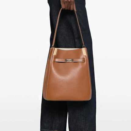 Tory Burch Bolsa bucket Lee Radziwill de couro
