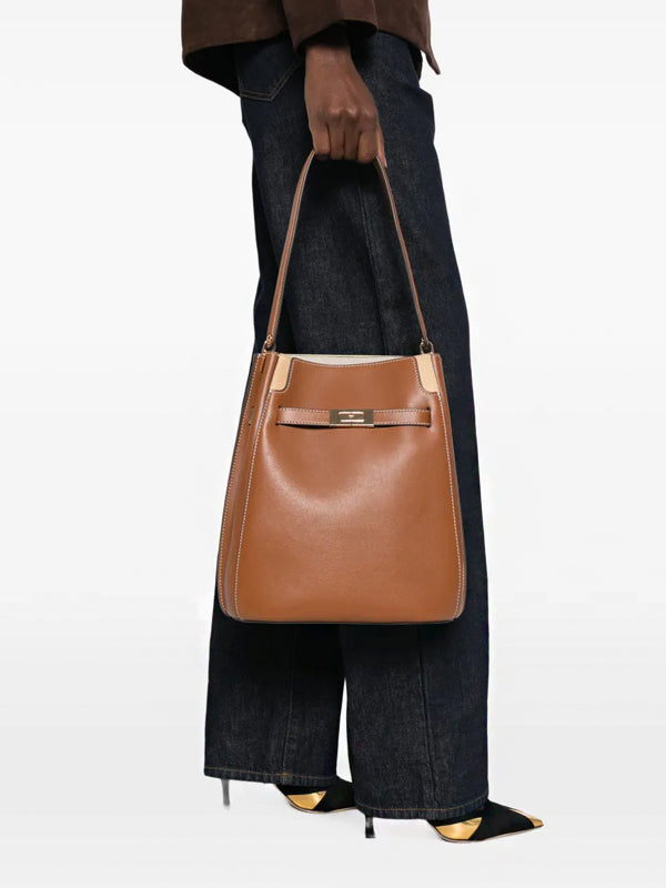 Tory Burch Bolsa bucket Lee Radziwill de couro