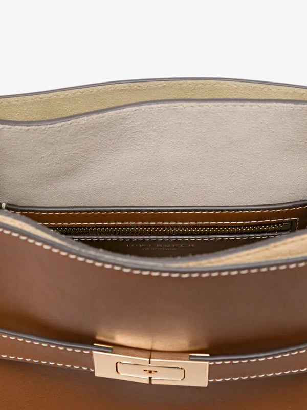 Tory Burch Bolsa bucket Lee Radziwill de couro