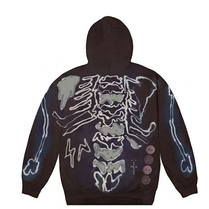 Travis Scott Cactus Jack For Fragment Skeleton Graffiti Full Zip Hoodie Multi