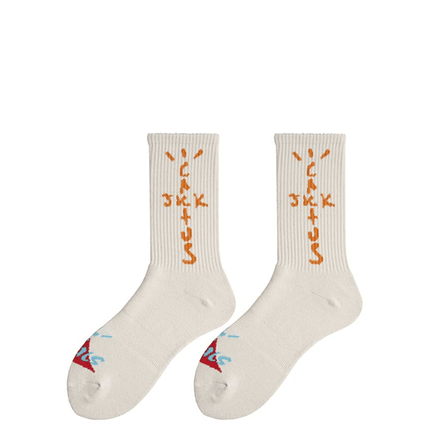Travis Scott Street Wear Cactus Jack Hype Fashion Designer Sport Unisex Socks - White