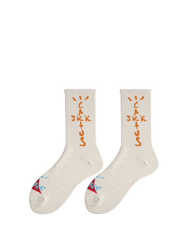 Travis Scott Street Wear Cactus Jack Hype Fashion Designer Sport Unisex Socks - White